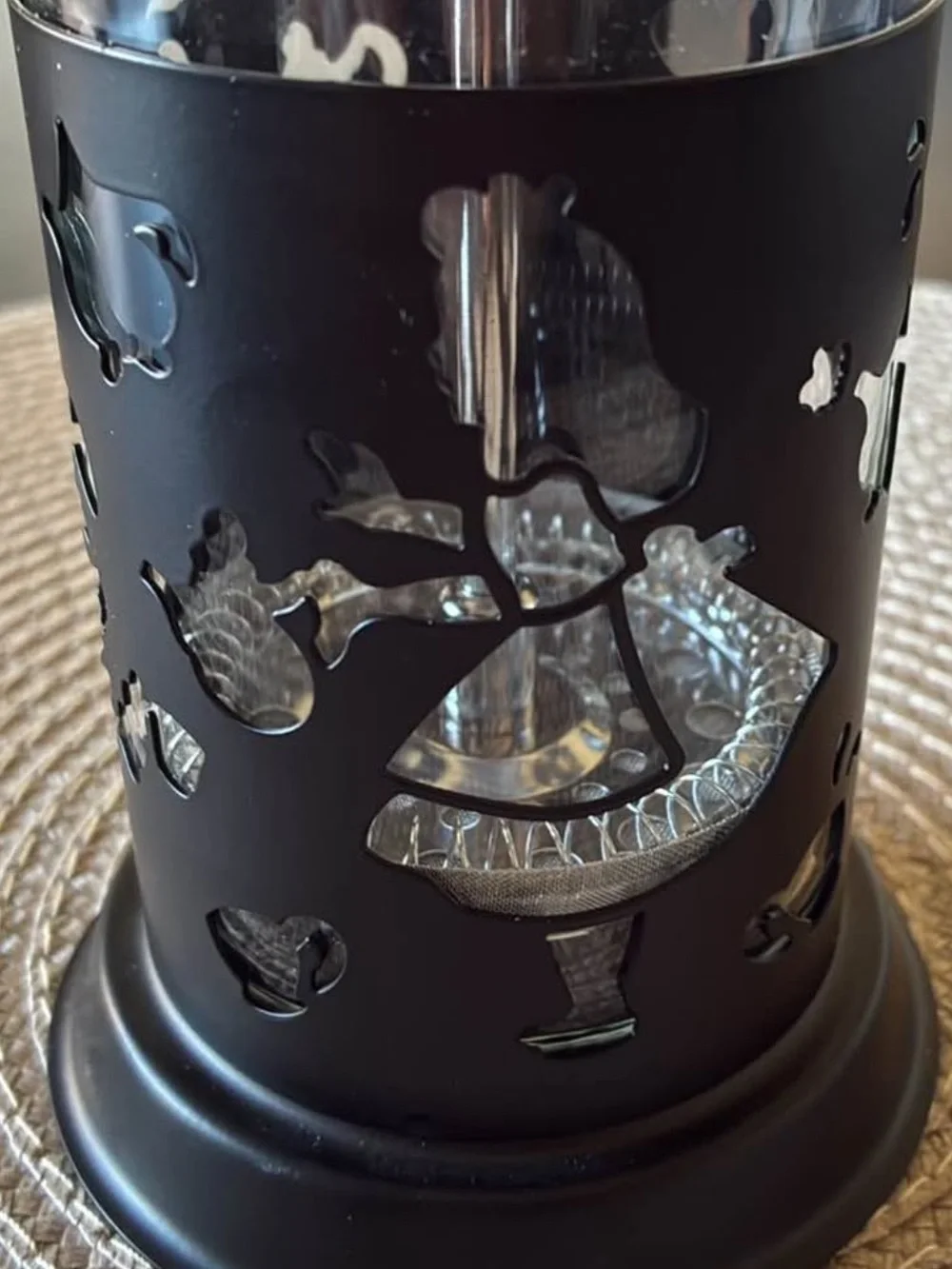Disney Alice In Wonderland Black Glass French Press